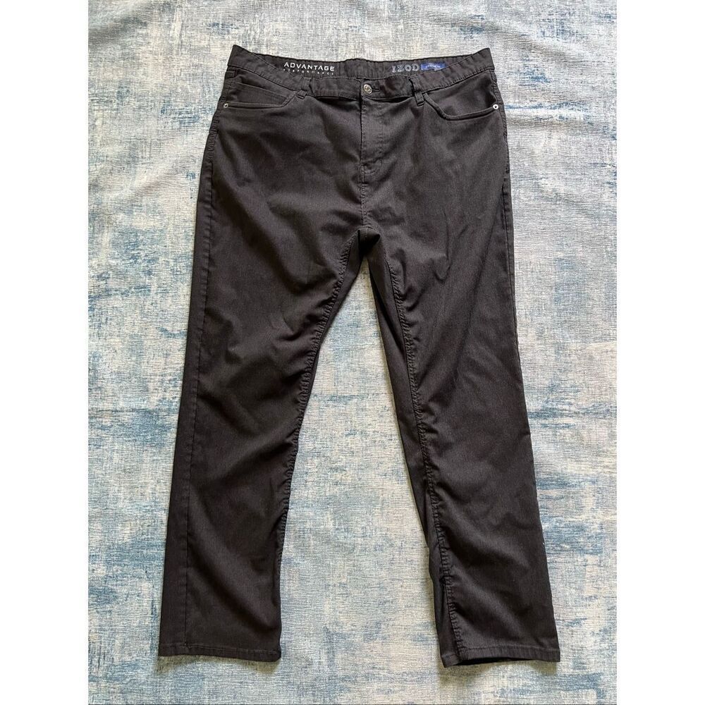 IZOD Black Advantage Performance Straight Fit 5 Pocket Men's Pants 40 x 30